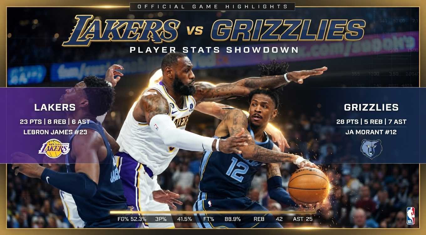 Lakers vs Memphis Grizzlies Match Player Stats