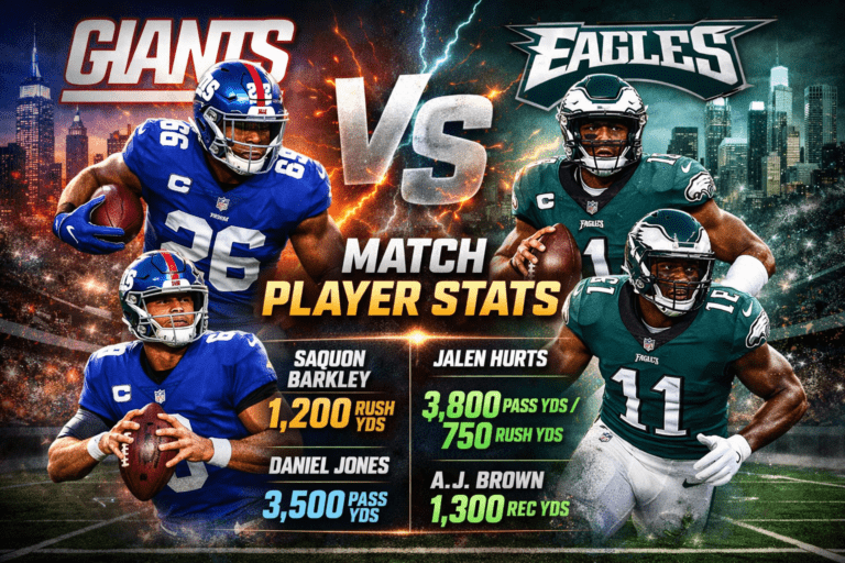 New York Giants Vs Philadelphia Eagles Match Player Stat
