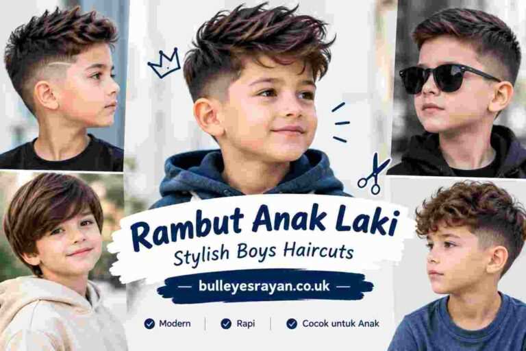 Rambut anak laki dengan gaya rambut modern dan rapi